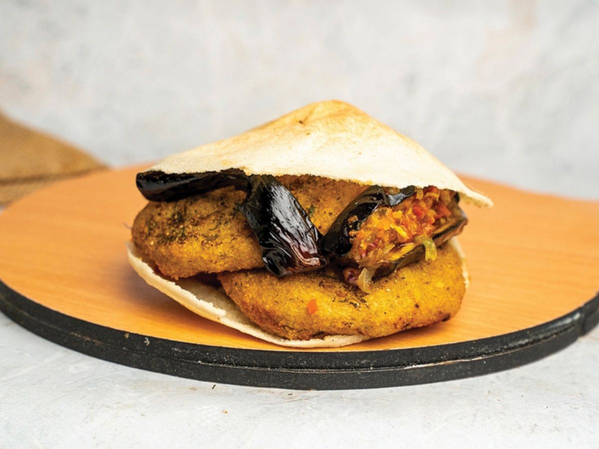 Eggplant Taamia sandwich