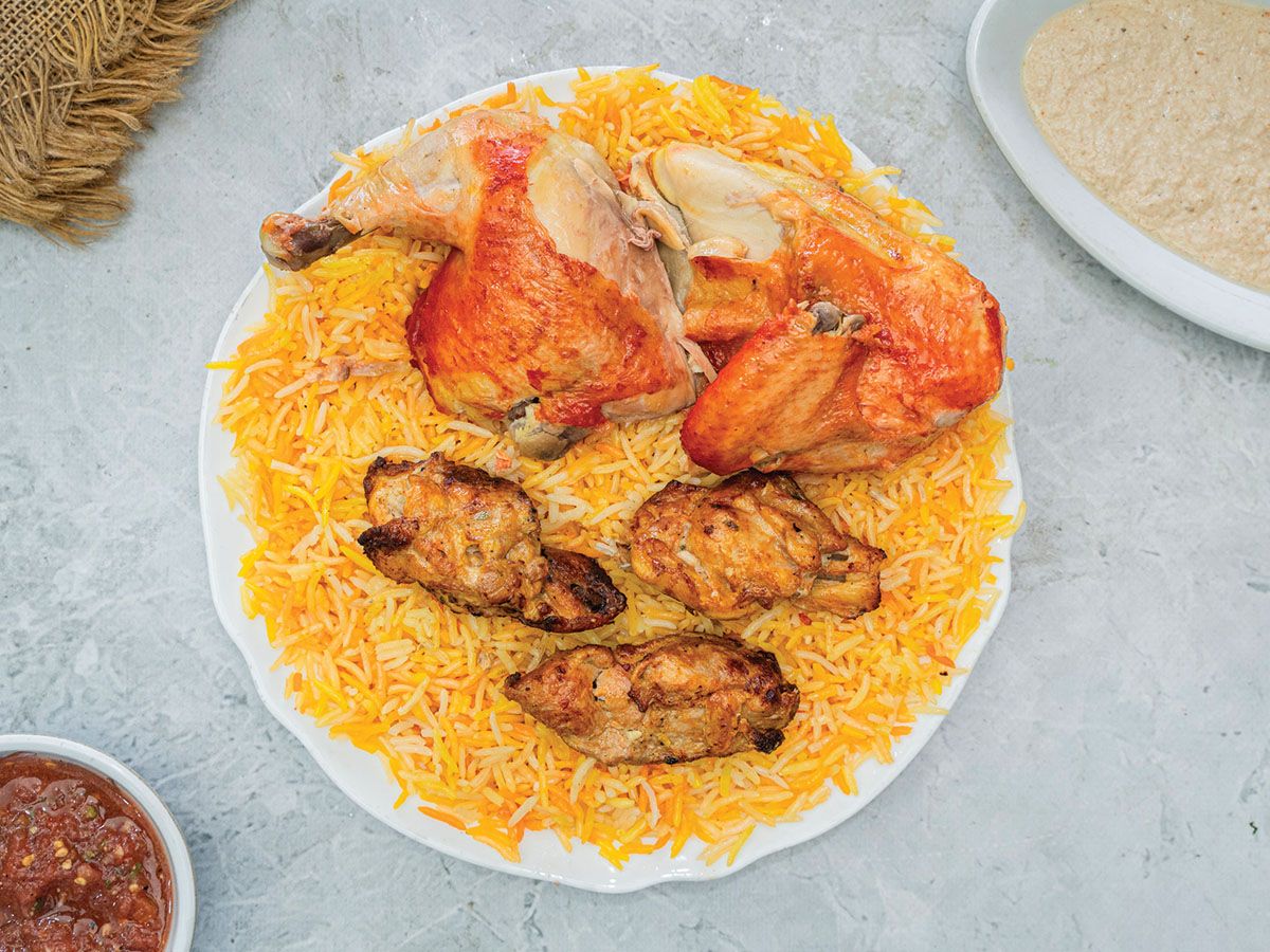 Half chicken and an eighth kilo shish tawook