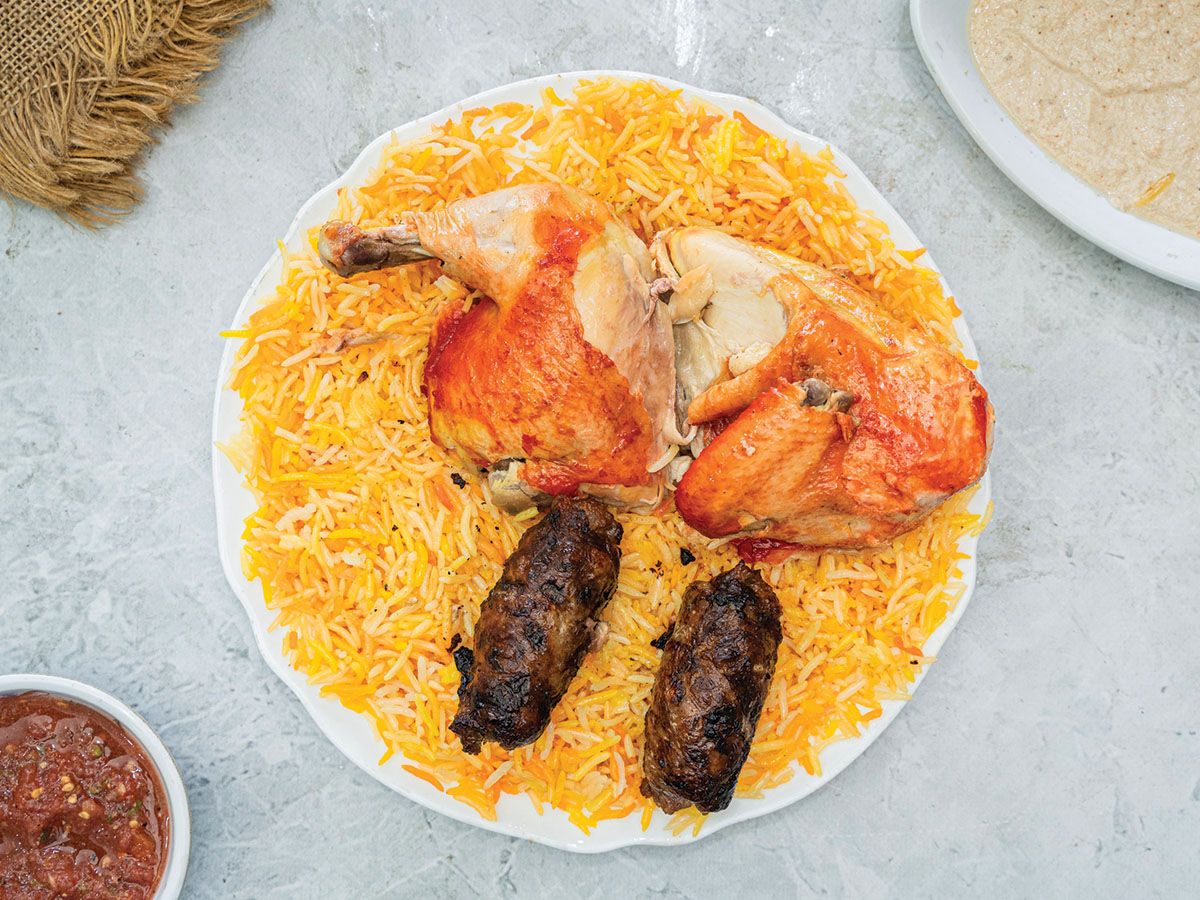 Half chicken and 2 tarb