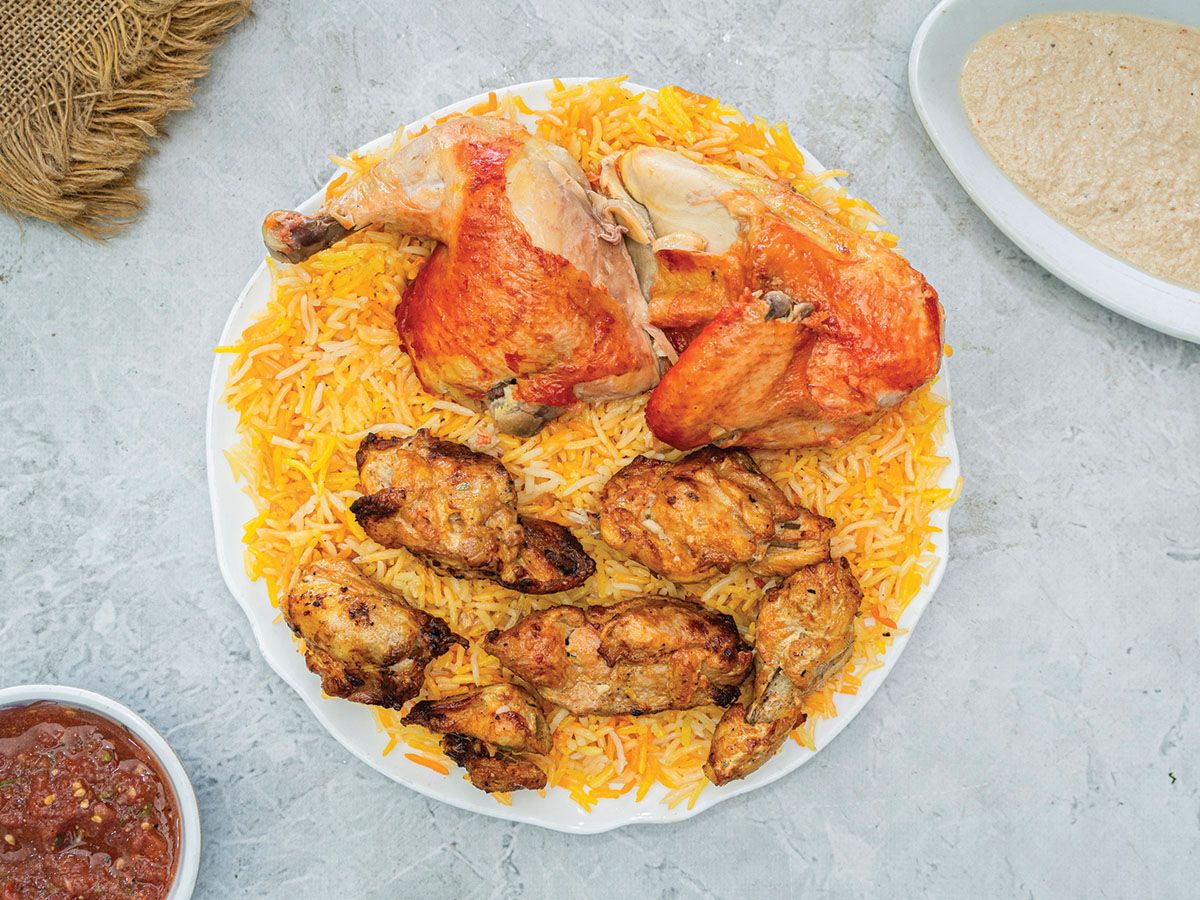 Half chicken and a quarter kilo shish tawook
