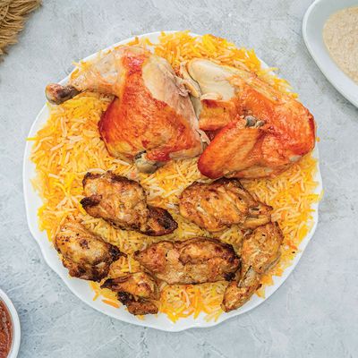 Half chicken and a quarter kilo shish tawook