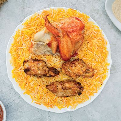 Quarter chicken and an eighth kilo shish tawook