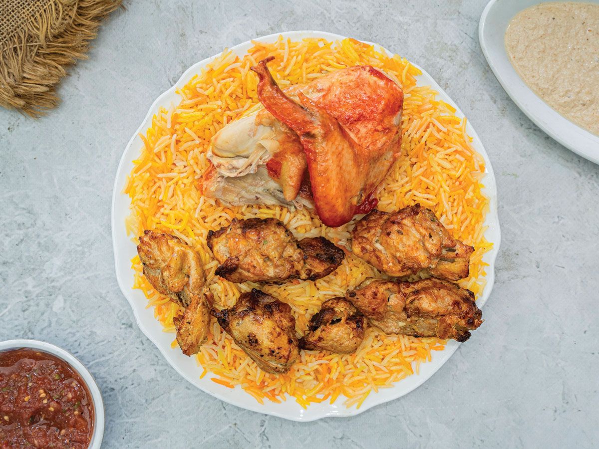 Quarter chicken and quarter kilo shish tawook