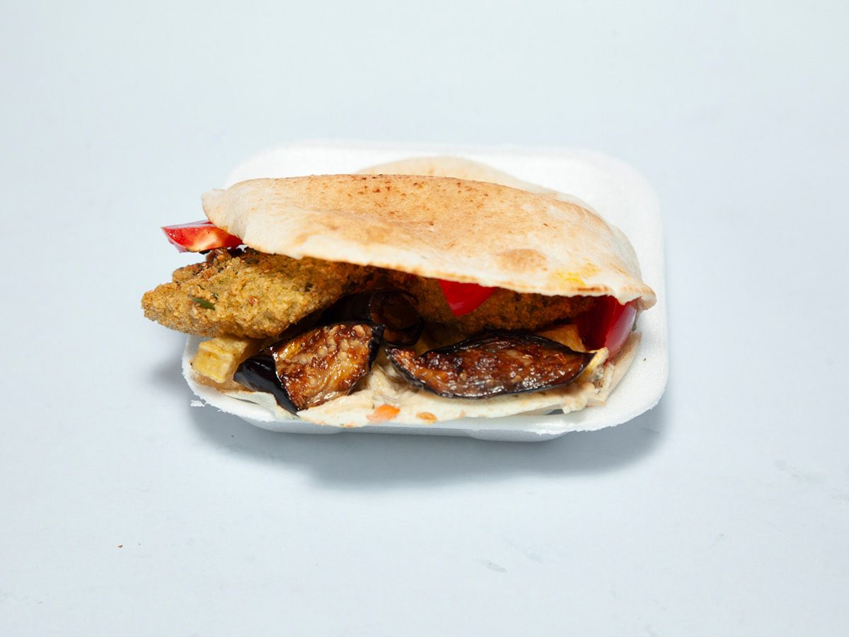 Mix Taamia Potatoes Eggplant Sandwich