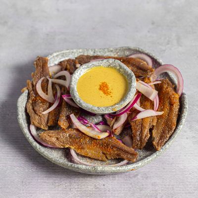 Sardine Fillet Dish With Onions And Tahini