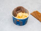 Chocolate With Mango Ice Cream With Caramel Sauce