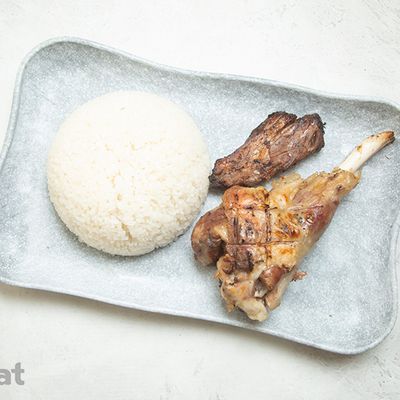 Lamb Shank With White Rice