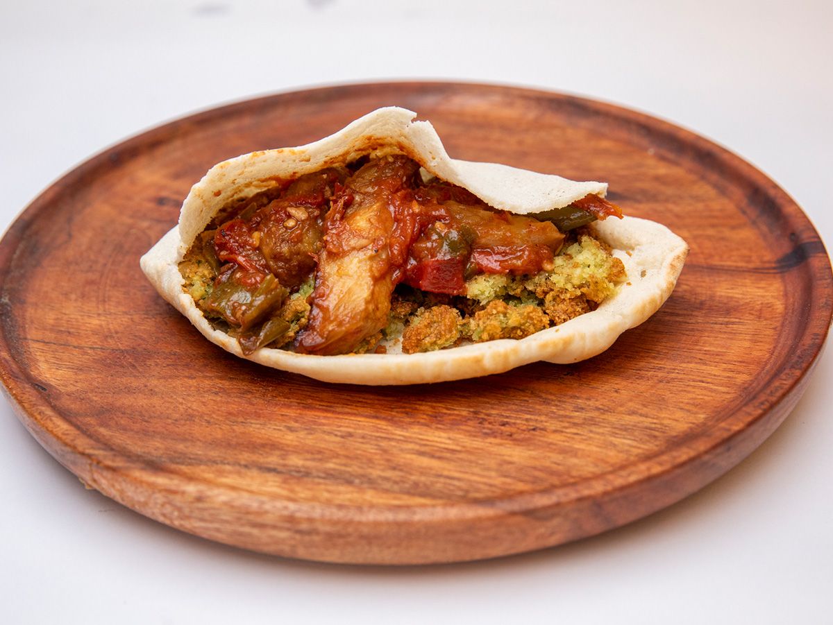 Falafel Moussaka Sandwich