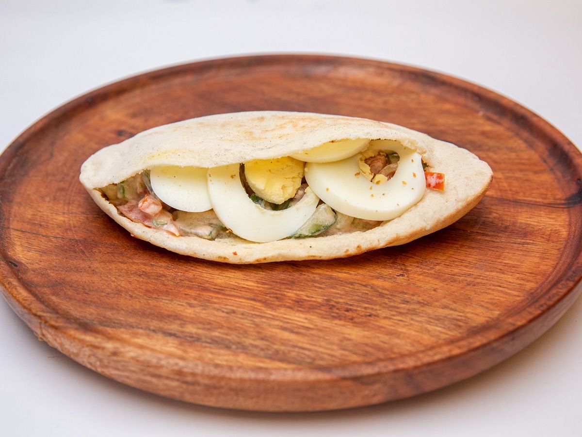 Boiled Egg Sandwich With Cheese And Tomato
