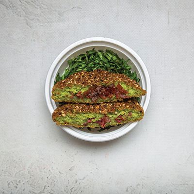 Falafel Patties Stuffed With Pastrami