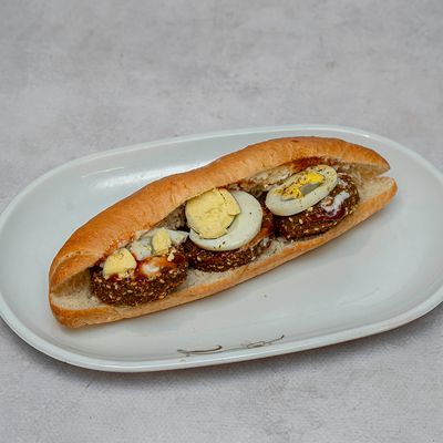 Taamia with Eggs Sandwich