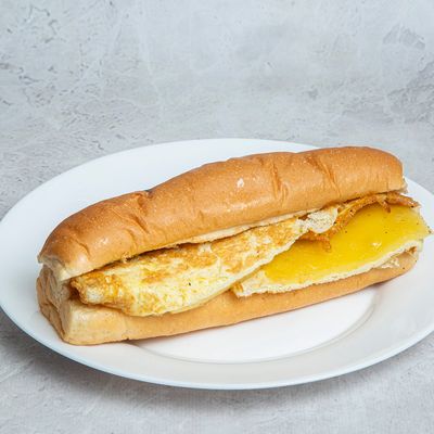 Cheddar omelette bun or french Sandwich