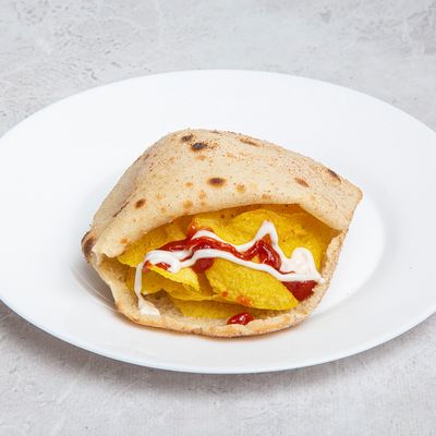 Chipsy ketchup and mayonnaise shami or Baladii Sandwich