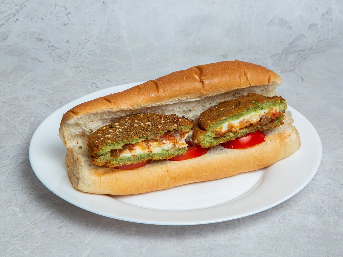 Falafel Tabakh Stuffing with spicy bun or french Sandwich