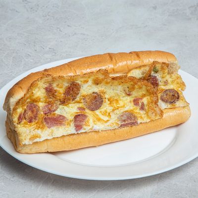 omelette hot dog bun or French Sandwich