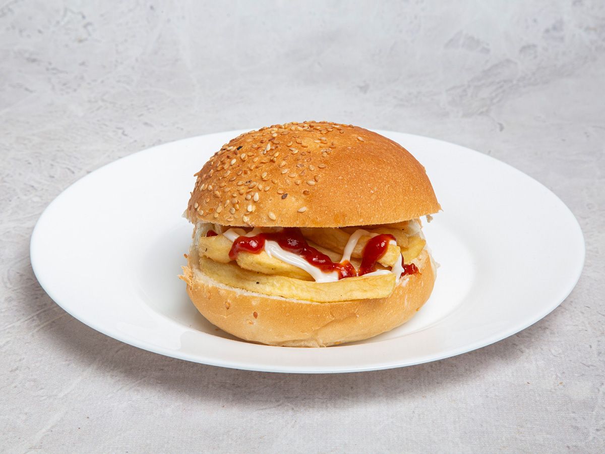 potato ketchup mayonnaise bun or French Sandwich
