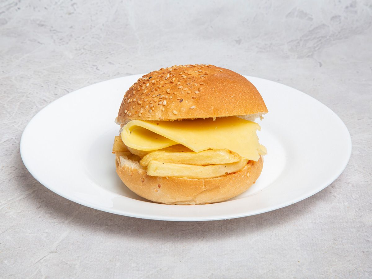 potato with cheddar cheese bun or french Sandwich