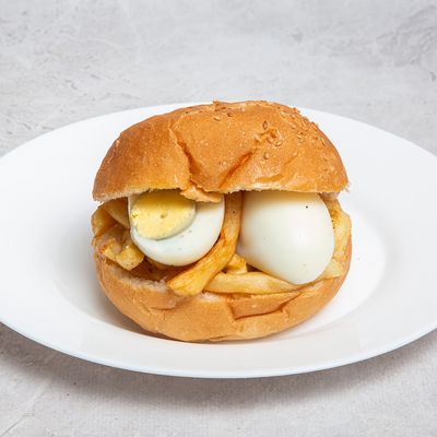 potatoes boiled eggs bun or french Sandwich