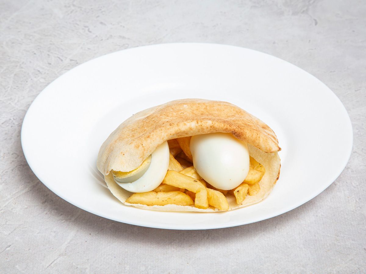 potatoes boiled eggs Shami or Baladii Sandwich