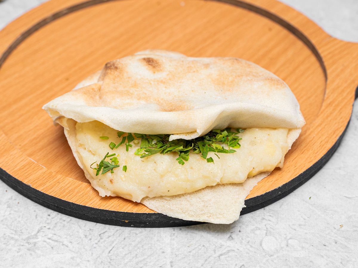 potatoes puree Butter and mix cheese shami or Baladii Sandwich