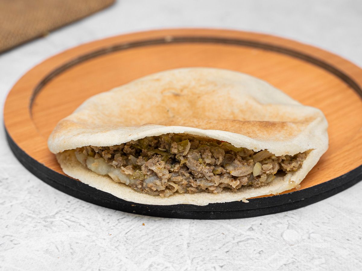 puree Minced meat and cheese shami or Baladii Sandwich