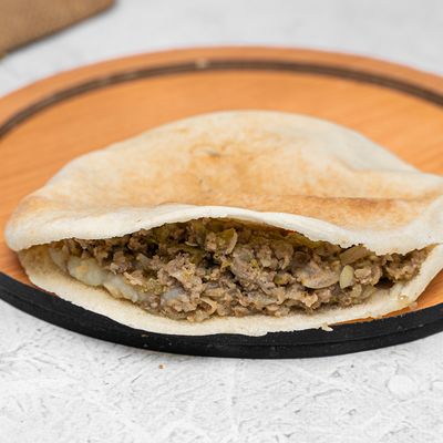 puree Minced meat and cheese shami or Baladii Sandwich