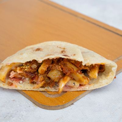 Potato sandwich on moussaka