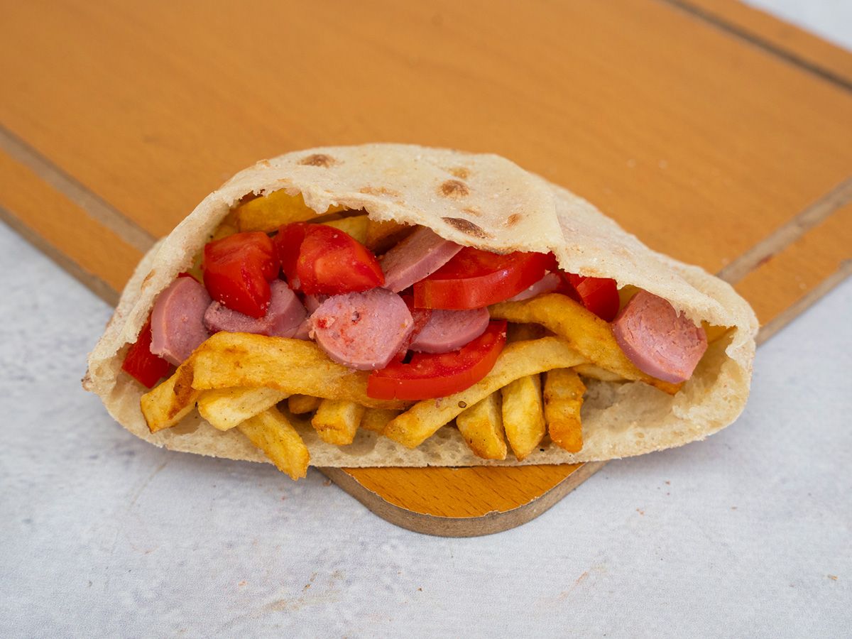 Sausage fingers potatoes sandwich
