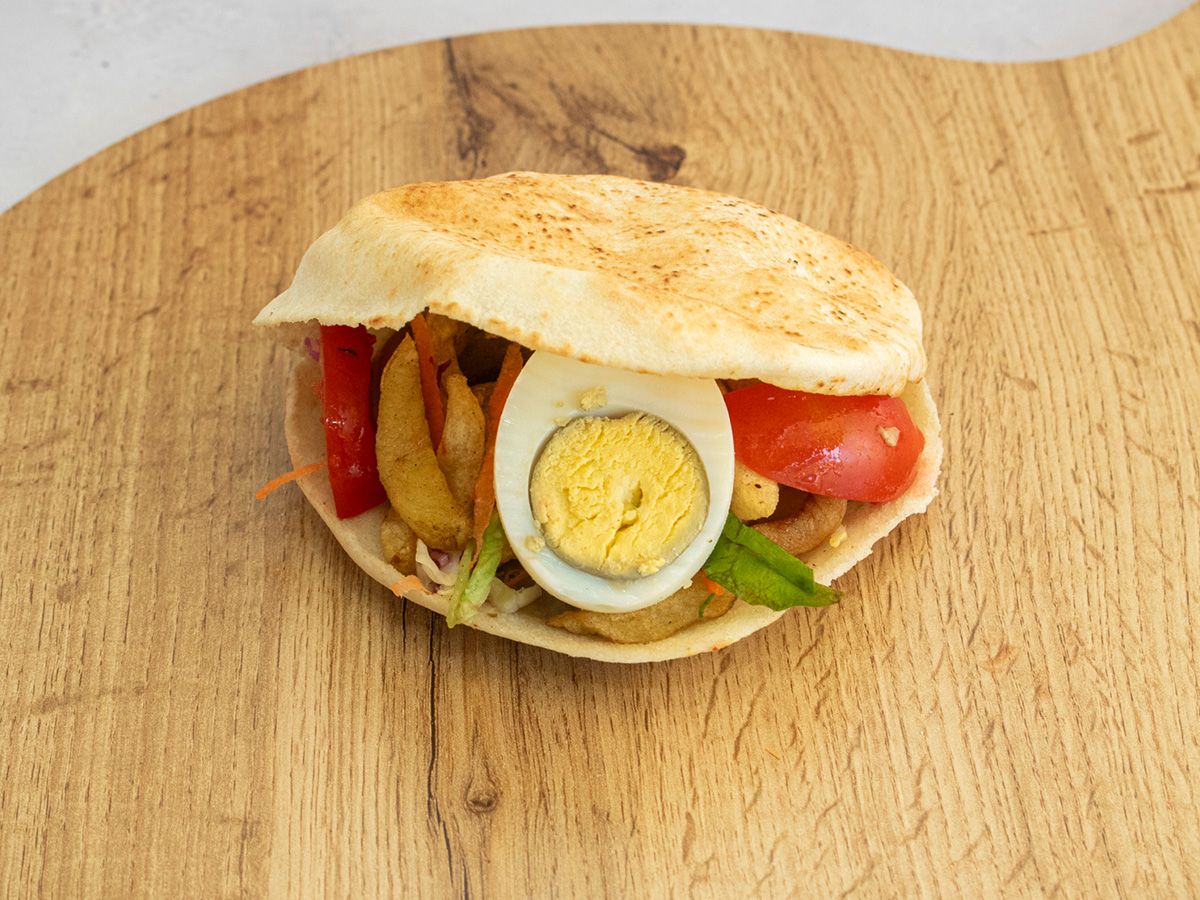 Finger Potato Sandwich On Boiled Eggs