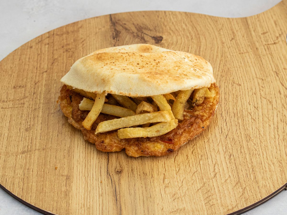Fries Sandwich On Omelette Eggs