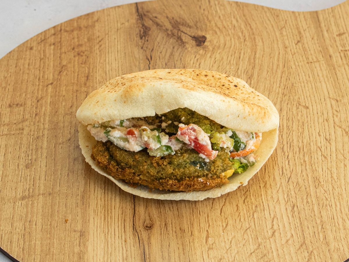 Falafel Sandwich With Cheese Salad