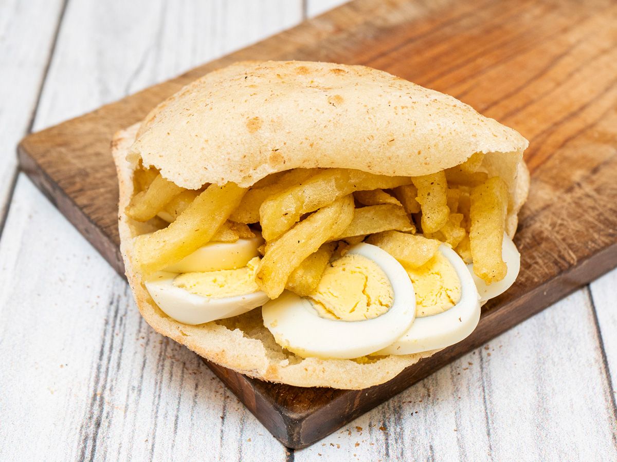 Fries With Eggs Sandwich