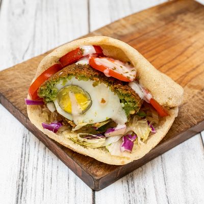 Falafel on Katkout Falafel Sandwich