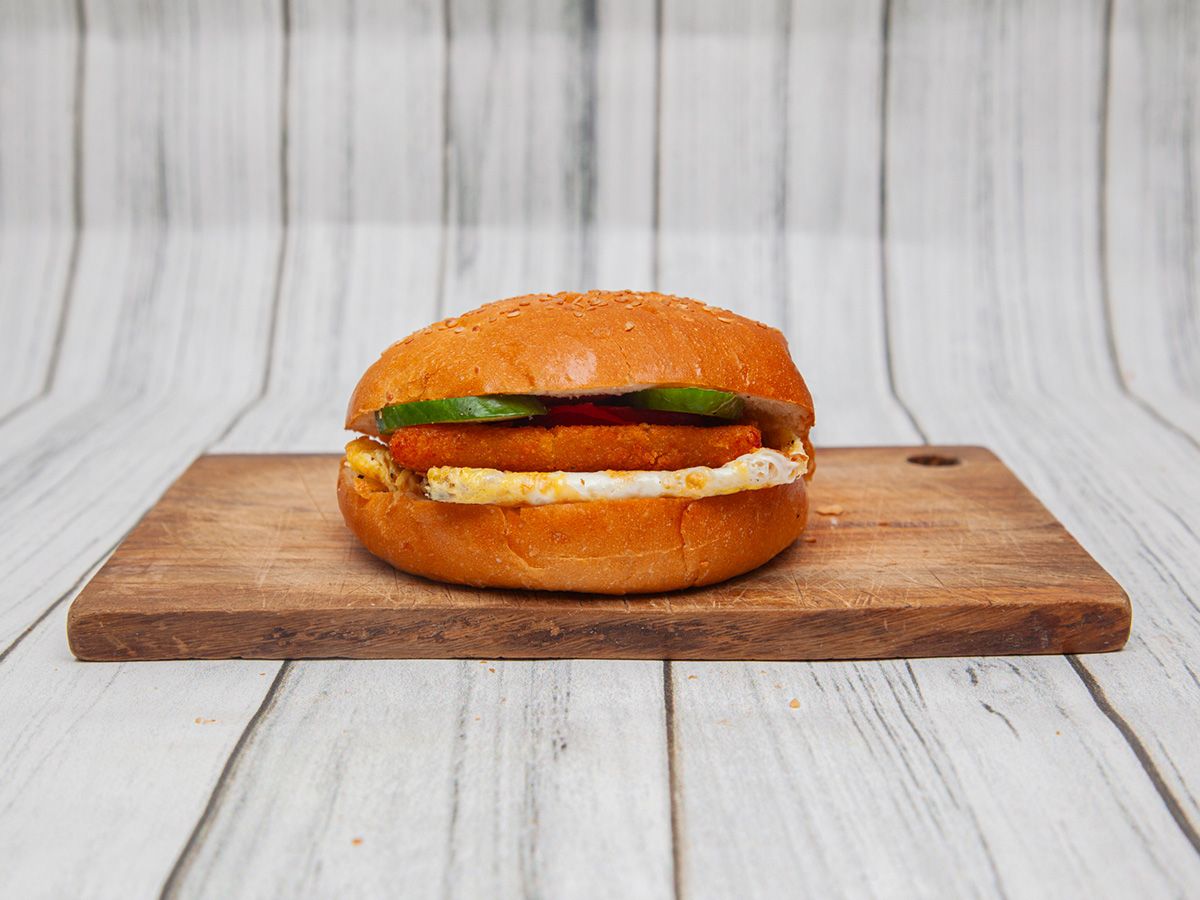Fried Cheese Sandwich with Omelette on Kaiser or French Bread