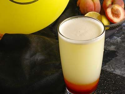 Raspberry With Lemon And Peach Juice