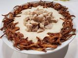 Keshk with Crispy Onions and Chicken