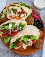 Falafel Sandwich With Garlic Dip