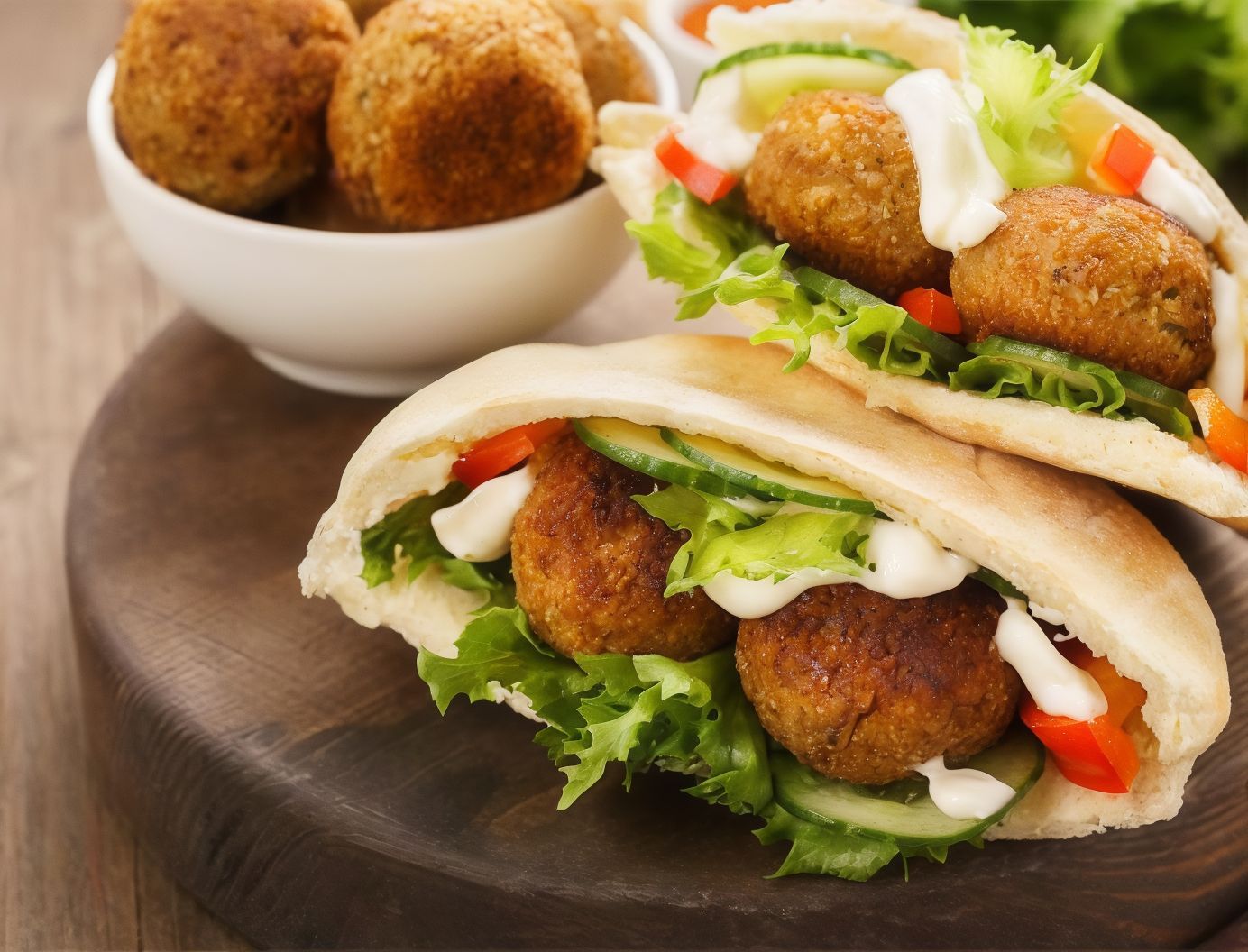 Falafel With Eggplant Sandwich