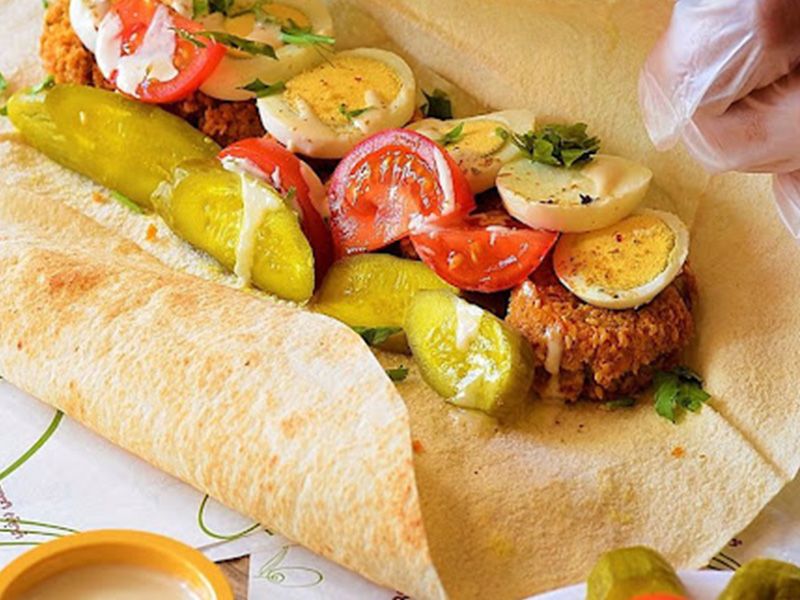 Falafel With Boiled Eggs Sandwich
