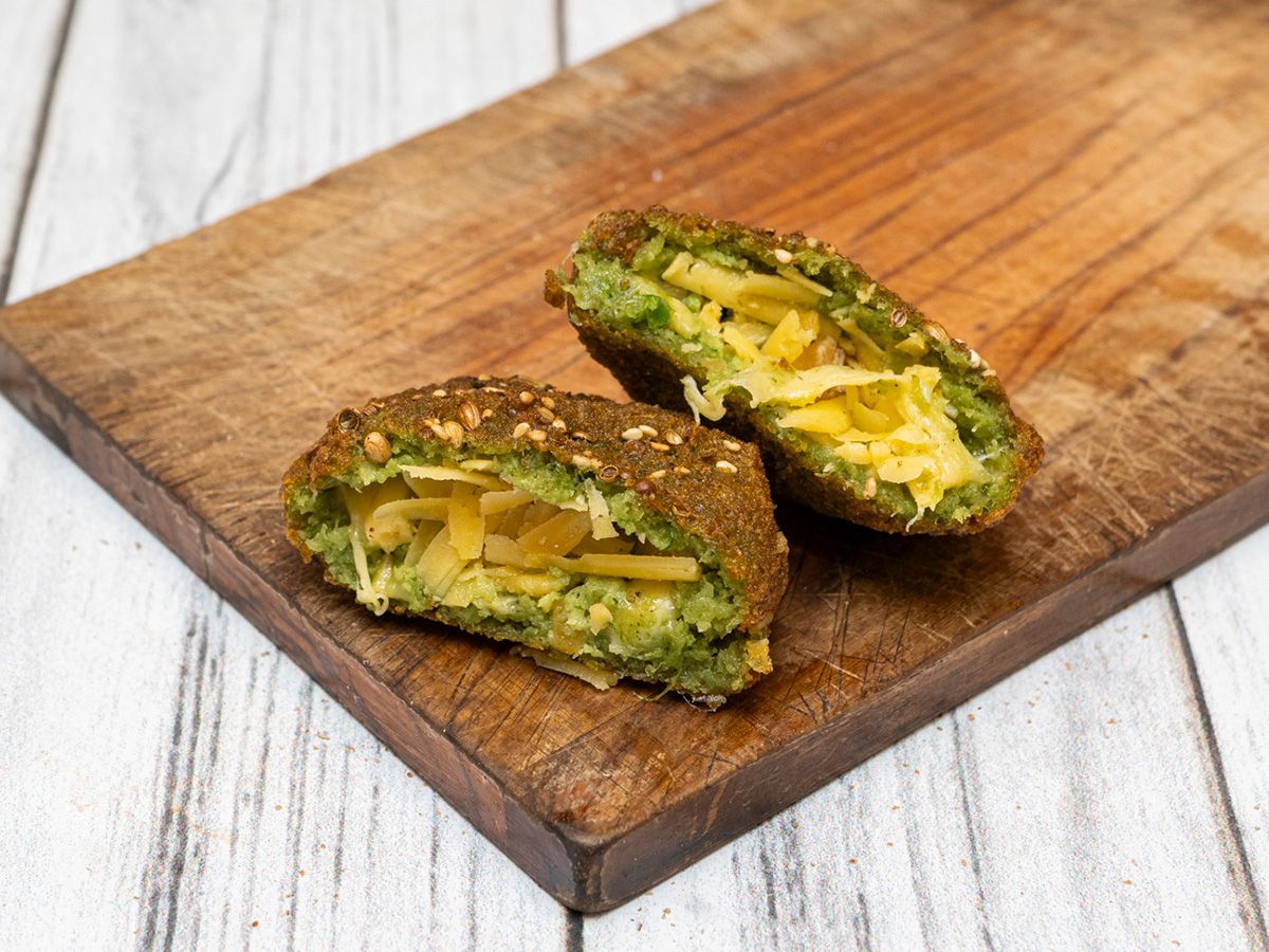 Falafel Patty Stuffed With Roumi Cheese