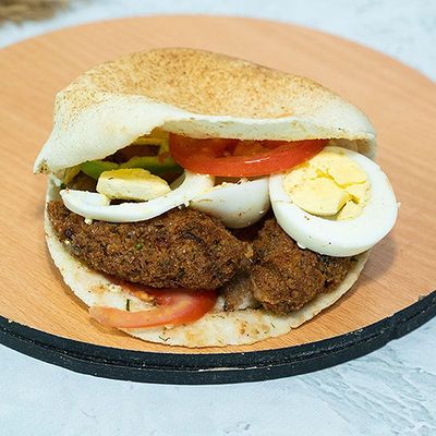 Falafel with boiled eggs