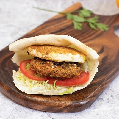 Falafel with Fried Eggs Sandwich