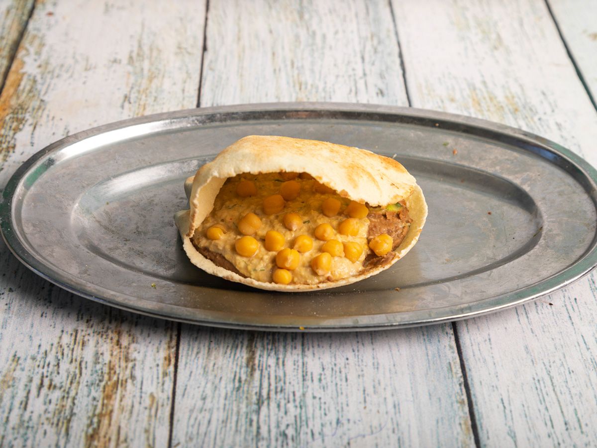 Foul With Hummus Sandwich