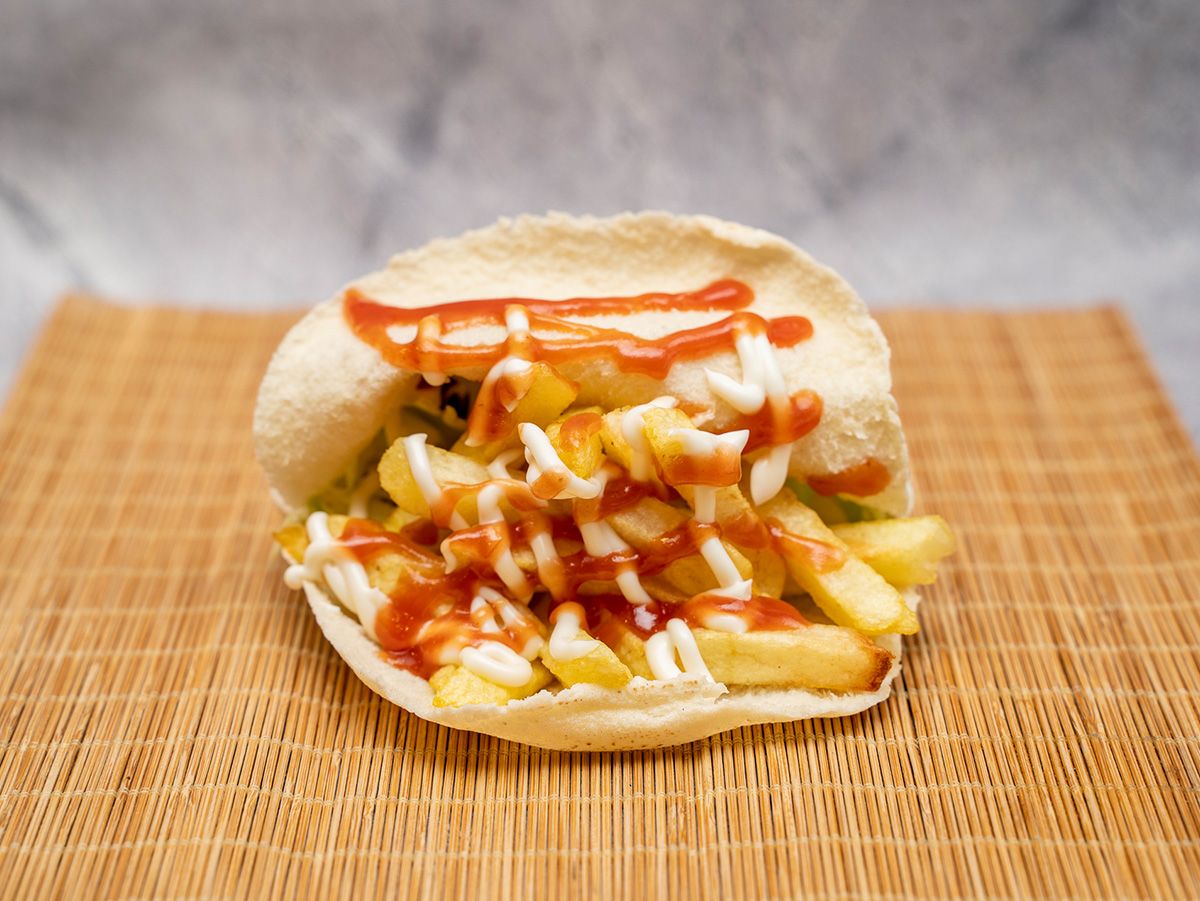 Ketchup And Mayonnaise Fries Sandwich
