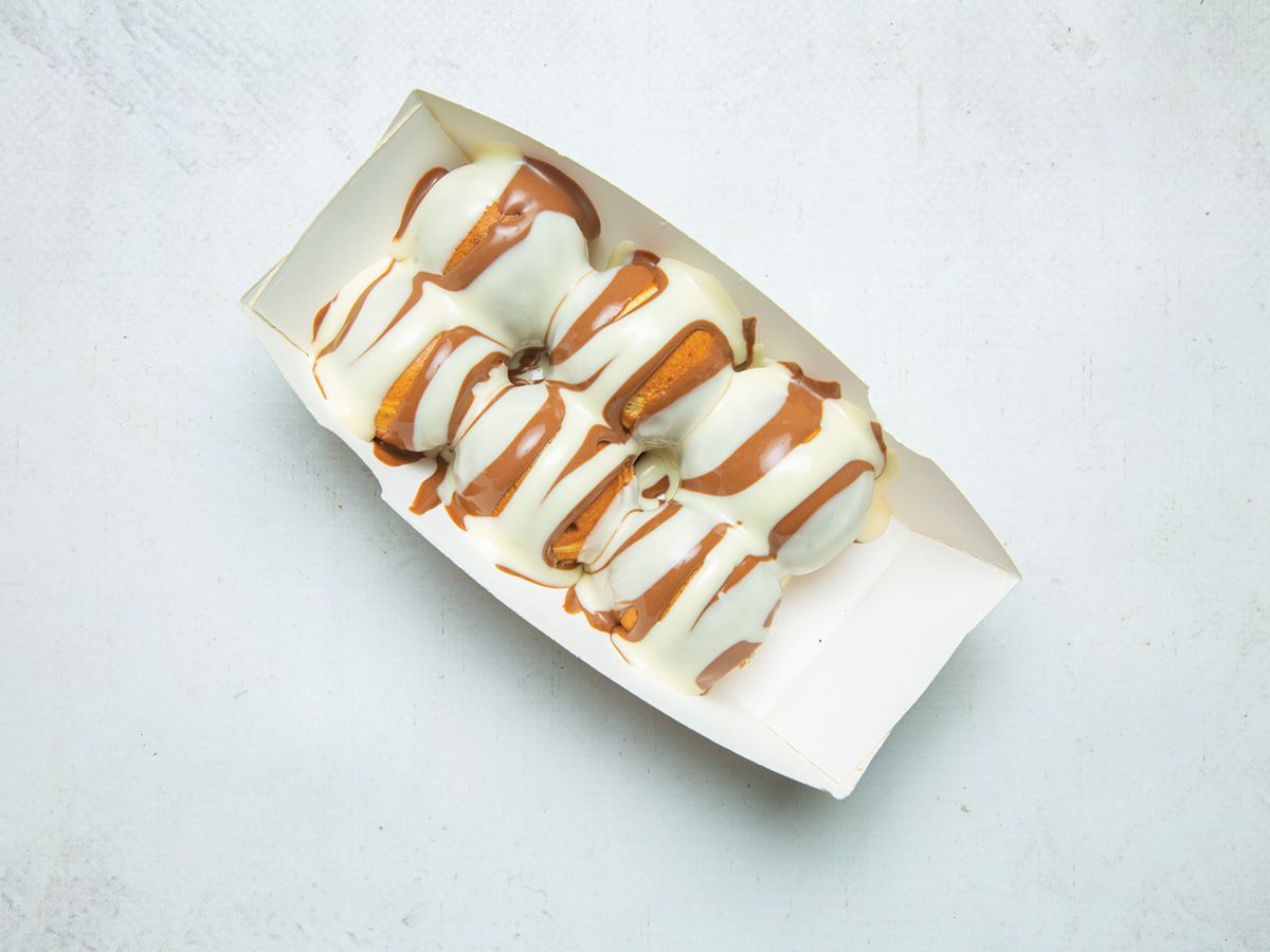 Puffy Pancake Chocolate Nutella on White