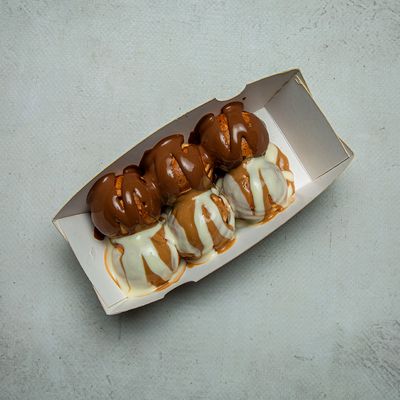 Puffy Pancakes: Half Chocolate & Half White Chocolate with Lotus