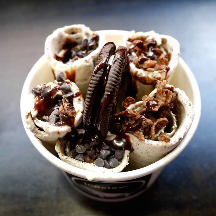 Ferrero Rocher Kinder Roll Ice Cream