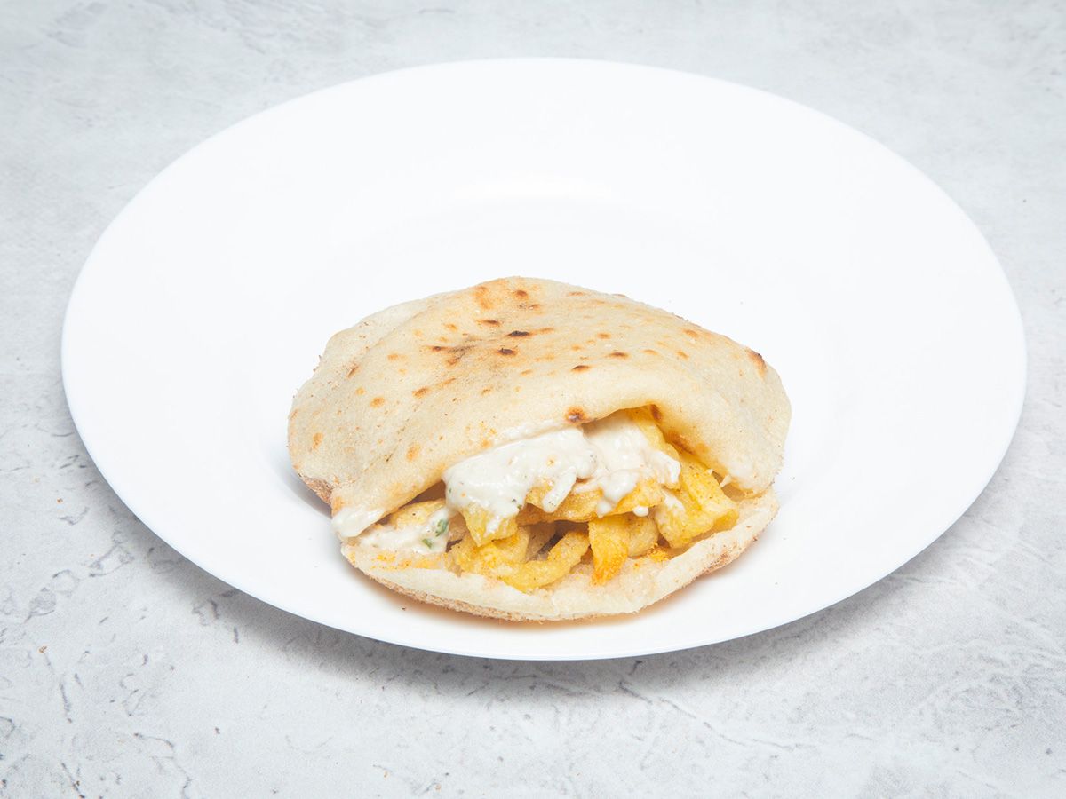 Finger Fries On Baba Ghannoug Sandwich