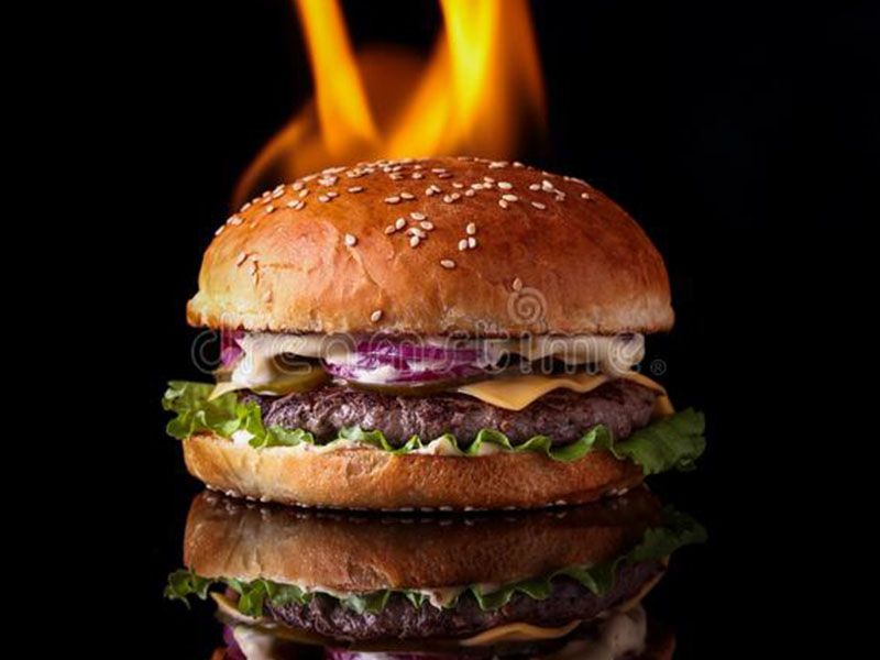Fire Beef Burger Sandwich
