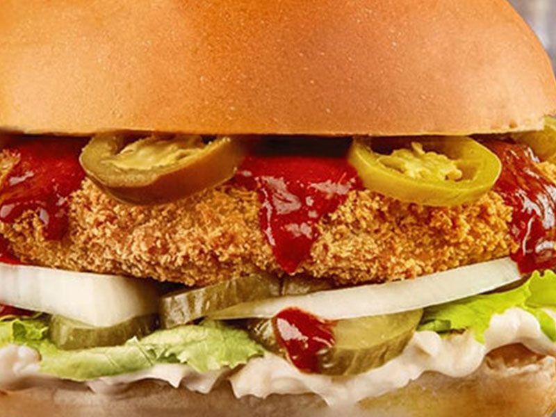 Cap Fire Chicken Burger Sandwich